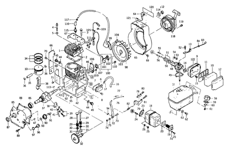 4-Cycle Engine Kawasaki Model Nbr. Fa-210 Diagram and Parts List for 8840-0-S2600  Briggs and Stratton Generator